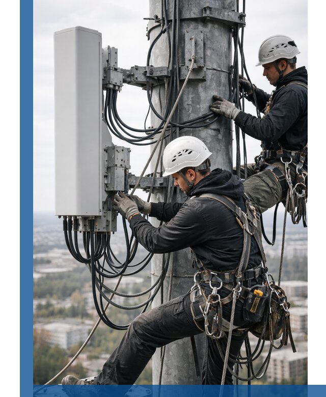 Монтаж оборудования связи на мачте в Новоуральске с пусконаладкой