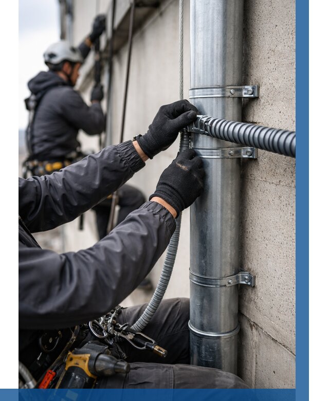 Монтаж гофры для кабеля в Новоуральске от 306 р. | ВЫСОТНИК-Нву