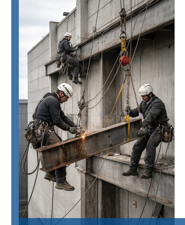 Демонтаж металлоконструкций на высоте в Новоуральске под ключ