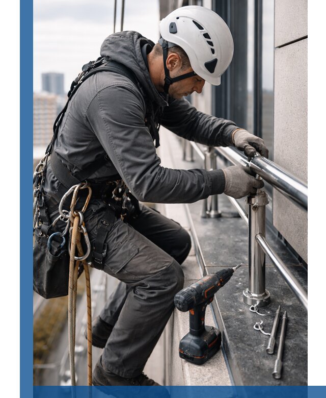 Монтаж ограждений на высоте в Новоуральске для зданий и конструкций