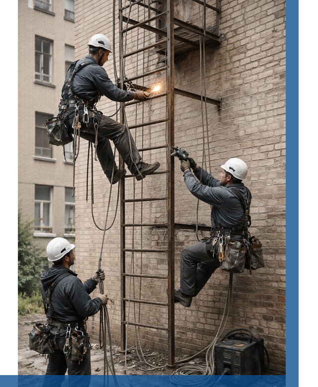 Ремонт пожарной лестницы в Новоуральске от 7656 р. | ВЫСОТНИК-Нву