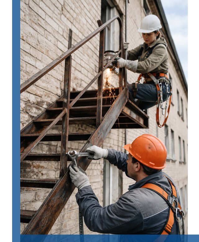 Ремонт и восстановление пожарных лестниц с выездом в Новоуральске