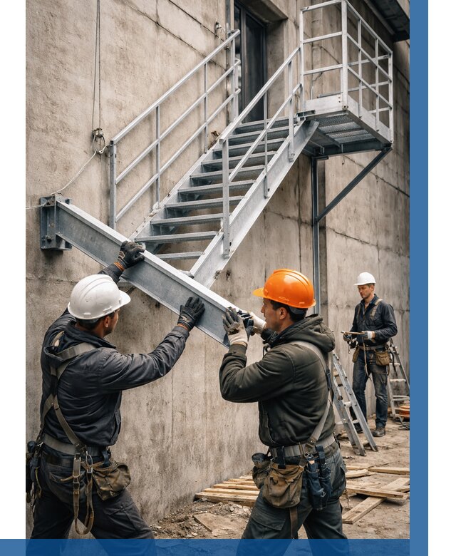 Монтаж металлических лестниц в Новоуральске от 15312 р. | ВЫСОТНИК-Нву