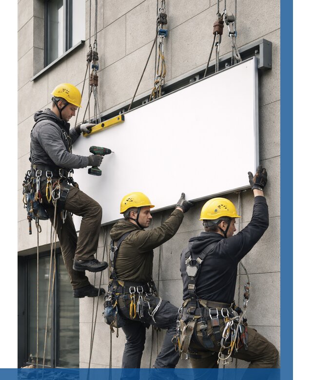 Монтаж рекламной вывески в Новоуральске от 8166 р. | ВЫСОТНИК-Нву