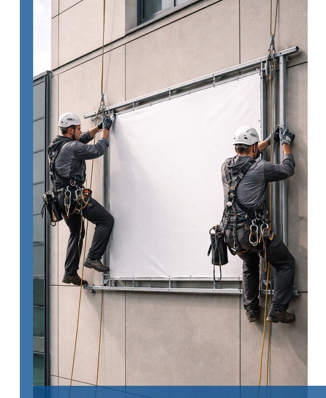 Монтаж наружной рекламной вывески в Новоуральске под ключ