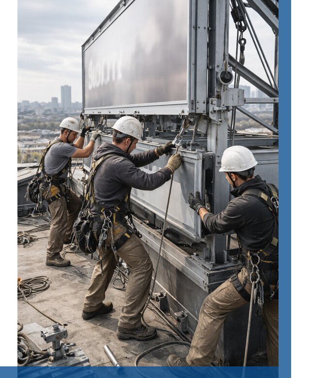 Монтаж крышной рекламной конструкции в Новоуральске от 61248 р.|ВЫСОТНИК-Нву