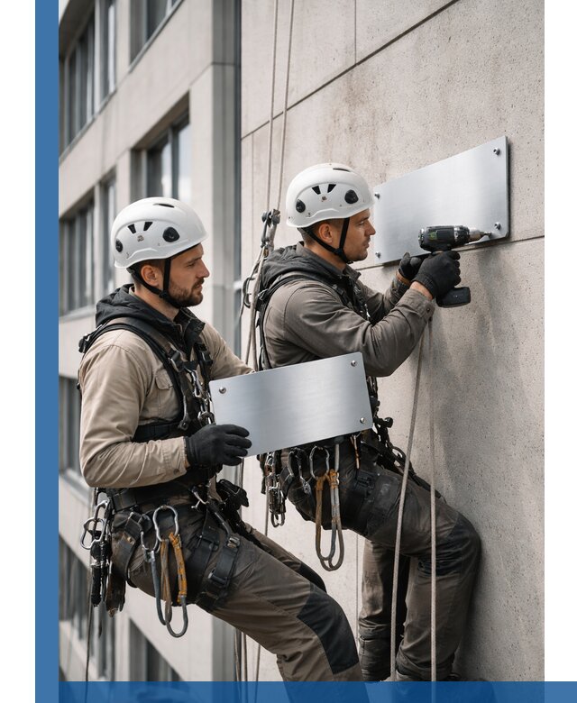 Монтаж табличек и указателей в Новоуральске для зданий и сооружений