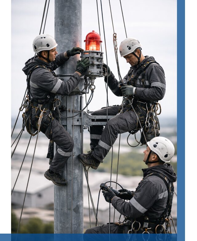 Монтаж заградительных огней в Новоуральске от 8677 р. | ВЫСОТНИК-Нву