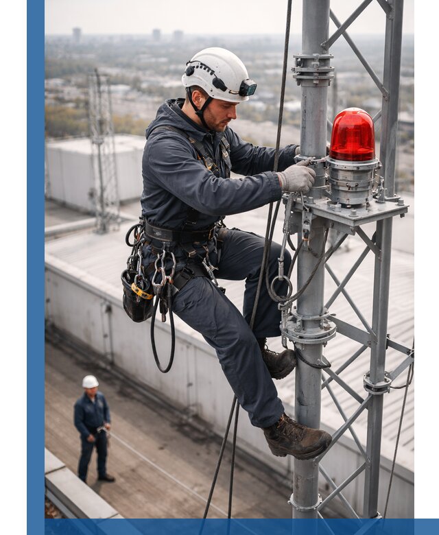 Монтаж заградительных огней и обслуживание объектов в Новоуральске