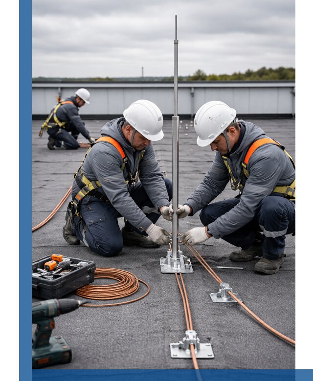 Монтаж молниезащиты на кровле в Новоуральске под ключ с гарантией