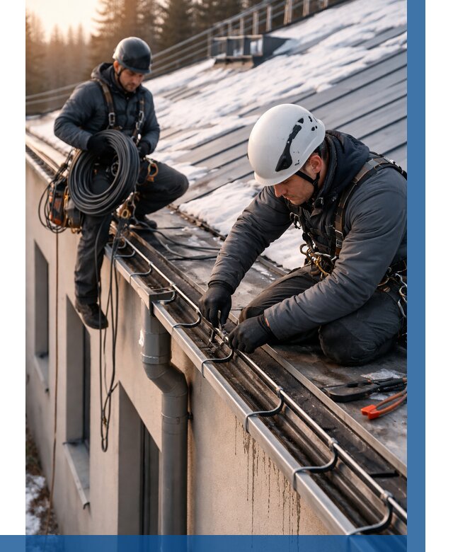 Монтаж греющего кабеля на кровле в Новоуральске от 459 р. | ВЫСОТНИК-Нву