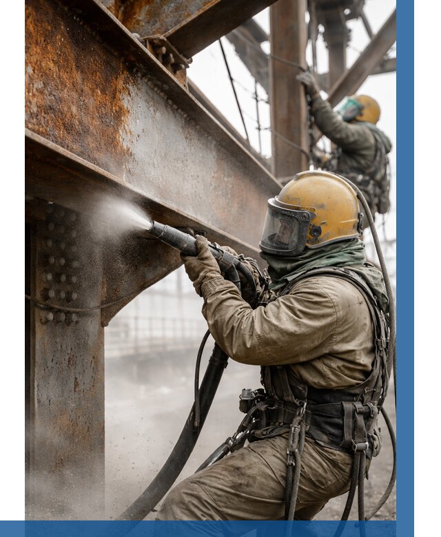 Пескоструйная очистка металлоконструкций в Новоуральске по 612 р. ВЫСОТНИК-Нву