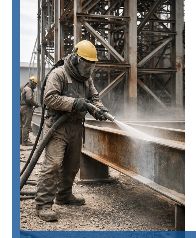 Пескоструйная очистка металлоконструкций в Новоуральске промышленная