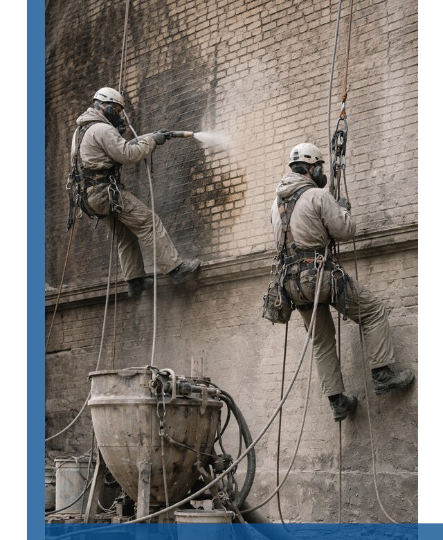 Пескоструйная очистка фасадов в Новоуральске профессионально