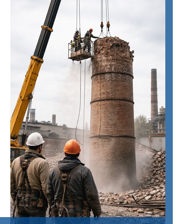 Демонтаж дымовой трубы в Новоуральске от 91872 р. | ВЫСОТНИК-Нву, смета