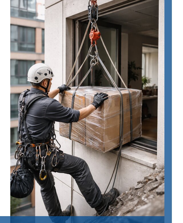 Подъем груза через окно в Новоуральске от 4594 р. | ВЫСОТНИК-Нву