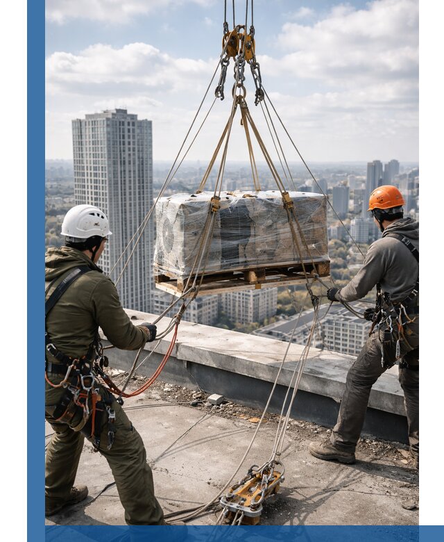 Подъем и монтаж крупногабаритных грузов на крышу в Новоуральске
