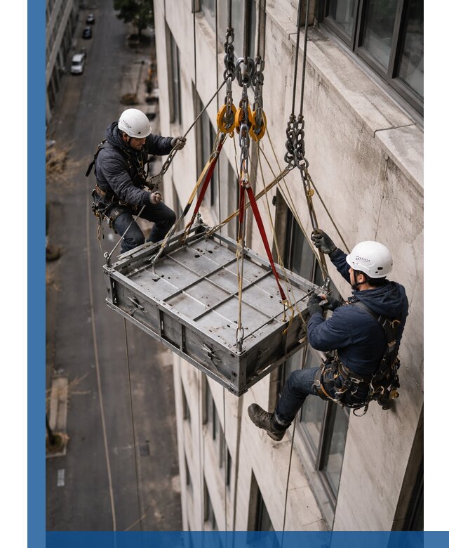 Спуск и подъем грузов по фасаду в Новоуральске для зданий