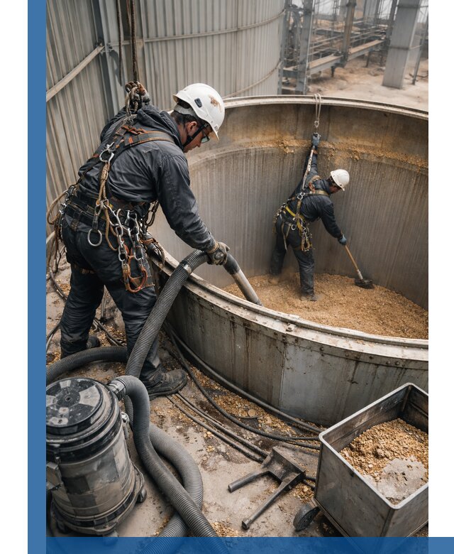 Профессиональная чистка зерновых бункеров в Новоуральске с выездом