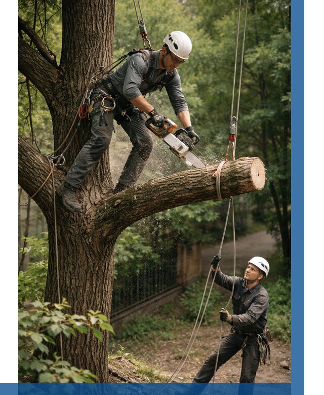 Спил деревьев альпинистами в Новоуральске от 8166 р. | ВЫСОТНИК-Нву