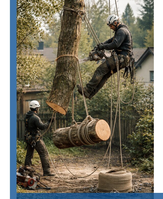 Валка деревьев частями в Новоуральске, безопасно и аккуратно