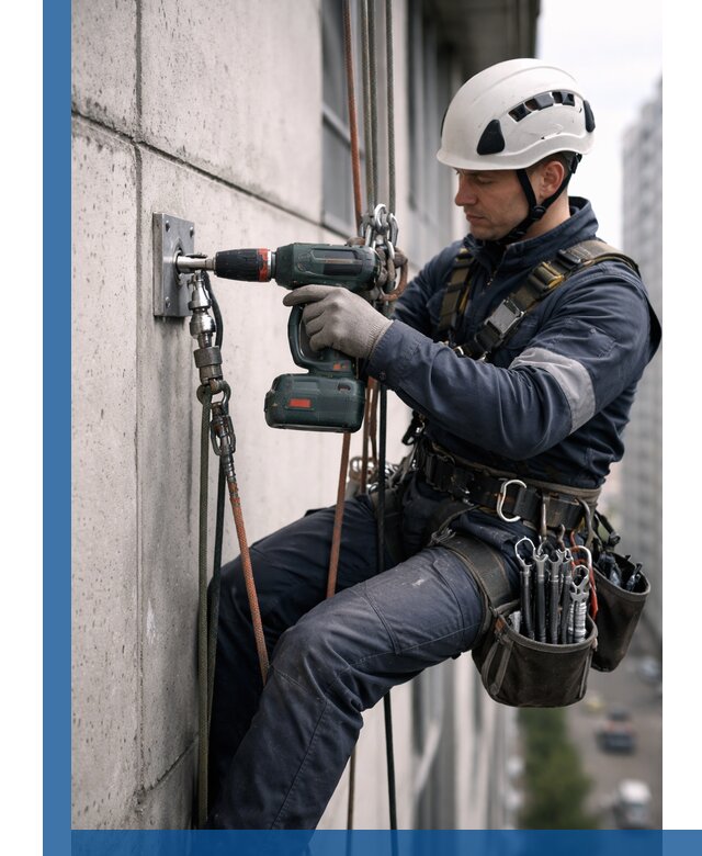 Установка анкерных точек для высотных работ в Новоуральске