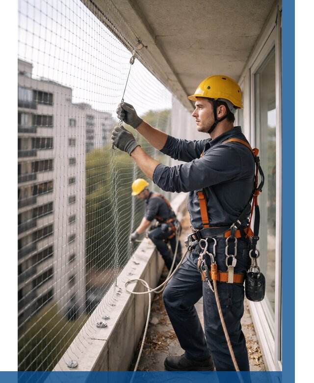 Монтаж сетки от птиц в Новоуральске от 4594 р. | ВЫСОТНИК-Нву